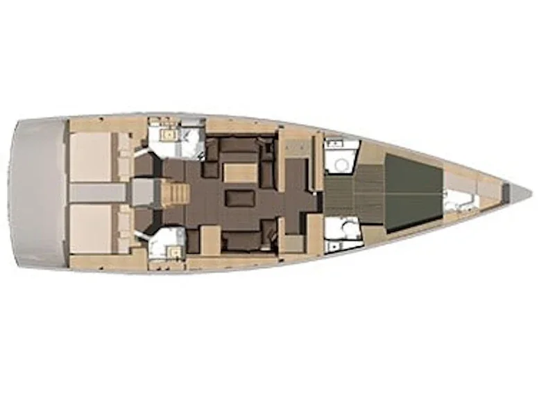 Grundriss der Yacht DUFOUR 56 Exclusive - Magic Planet