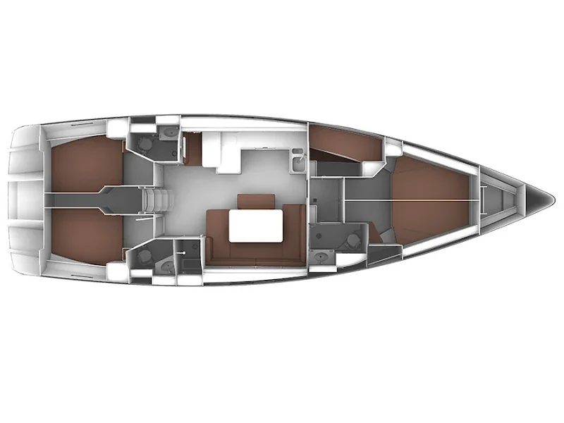 Grundriss der Yacht BAVARIA Cruiser 51 - Sveti Ante