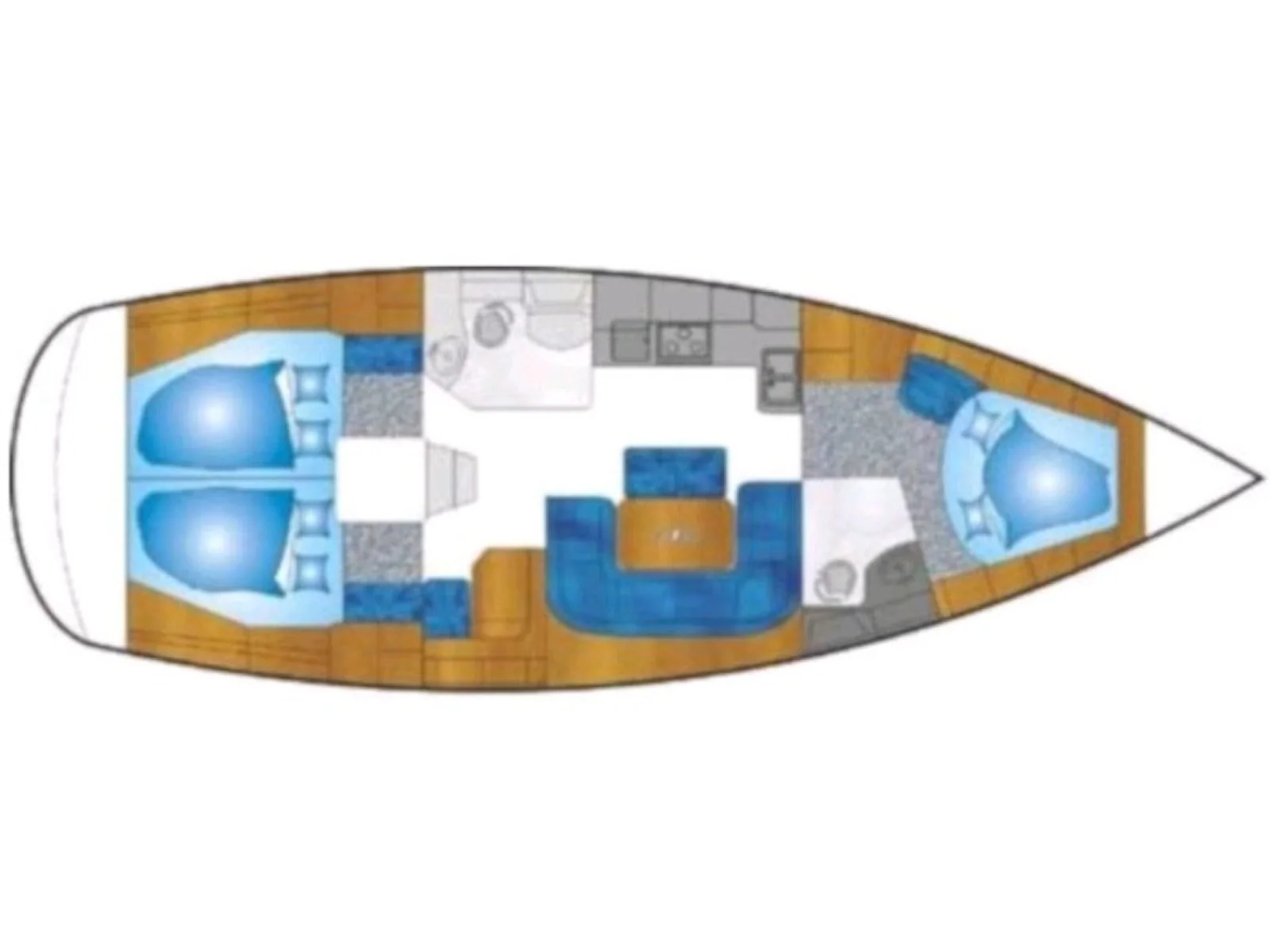 Grundriss der Yacht BAVARIA 39 Cruiser - Martina