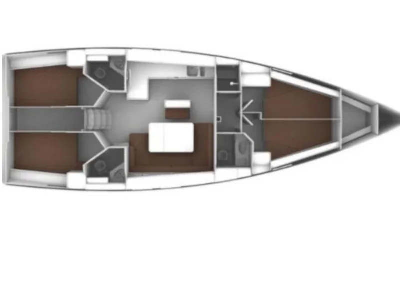 Grundriss der Yacht BAVARIA Cruiser 46 - Rava