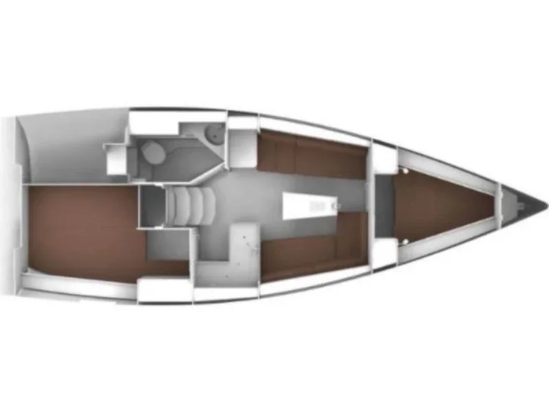 Grundriss der Yacht BAVARIA Cruiser 34 - Tintilinic