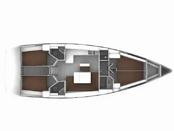 Grundriss der Yacht BAVARIA Cruiser 46 - Aquilo