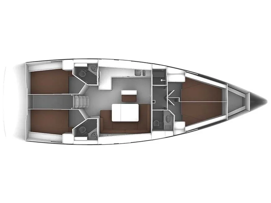 Grundriss der Yacht BAVARIA Cruiser 46 - Andrea