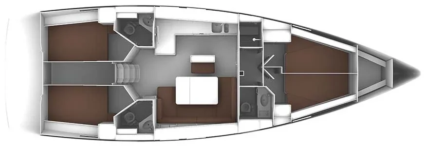 Grundriss der Yacht BAVARIA Cruiser 46 - Andrea
