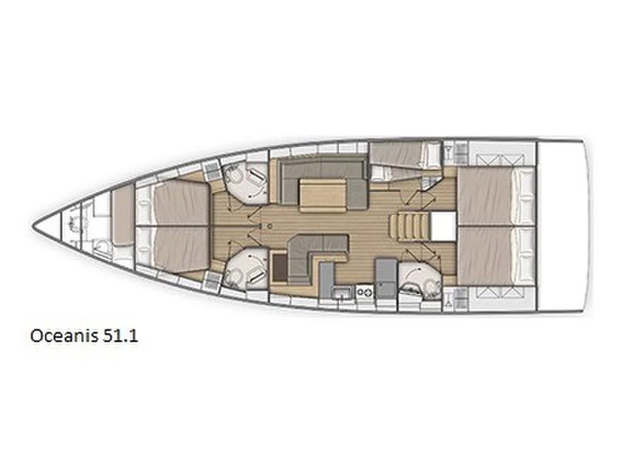 Grundriss der Yacht BENETEAU Oceanis 51.1 - One Piece