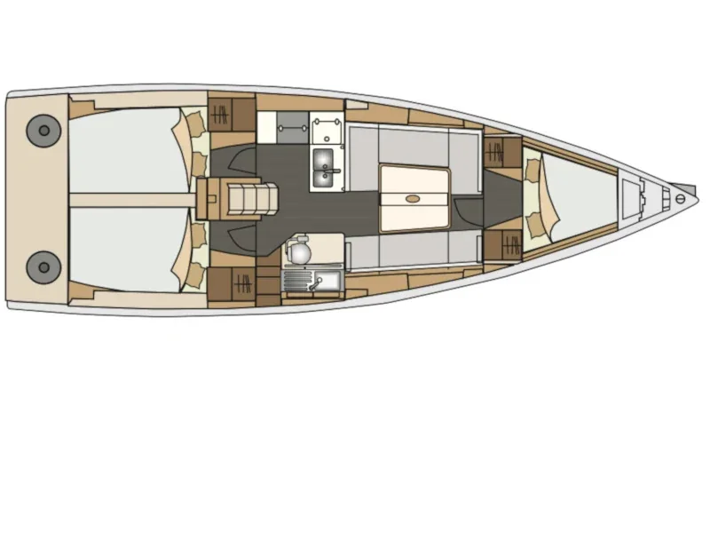 Grundriss der Yacht ELAN 350 - Yankee