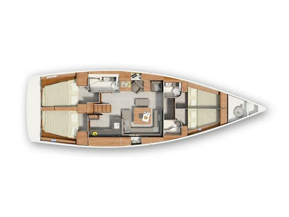 Grundriss der Yacht HANSE 455 - Diamond