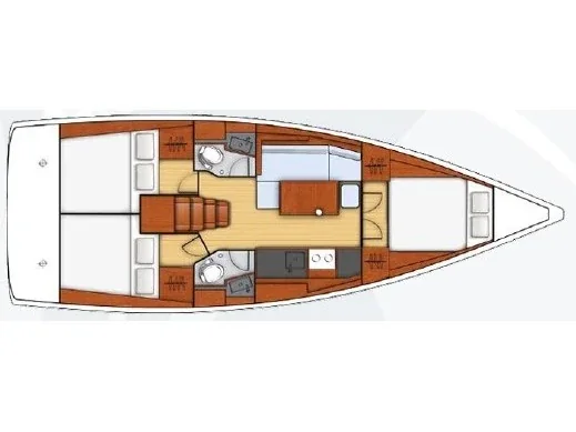 Grundriss der Yacht BENETEAU Oceanis 38.1 - Luce