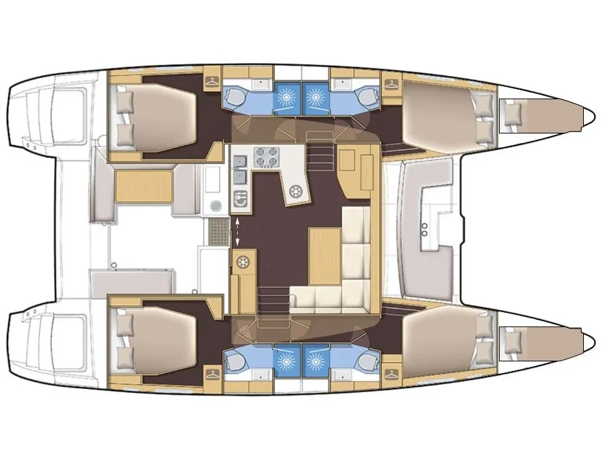 Grundriss der Yacht LAGOON 450 F - Belo