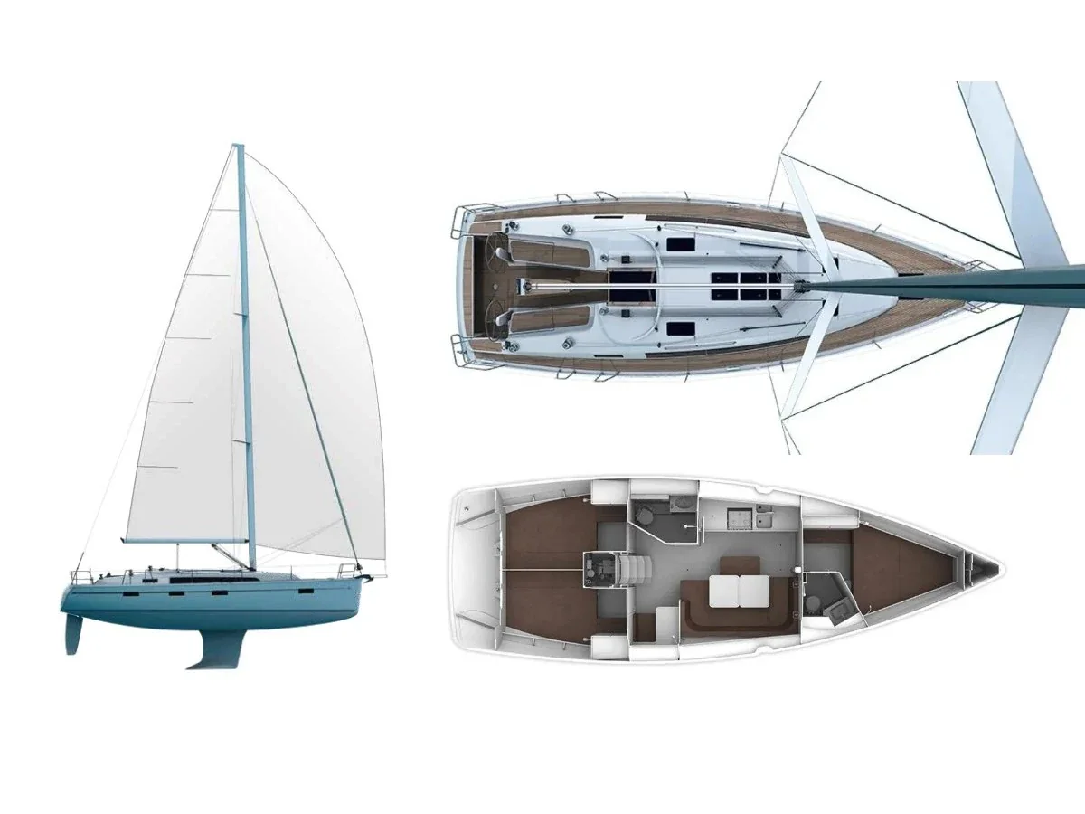 Grundriss der Yacht BAVARIA Cruiser 41 - Leonidas
