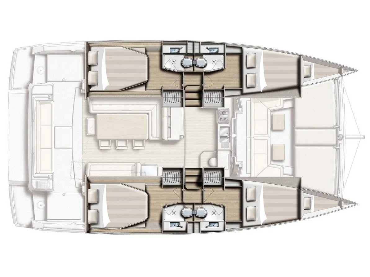 Grundriss der Yacht CATANA Bali 4.1 - Dafne