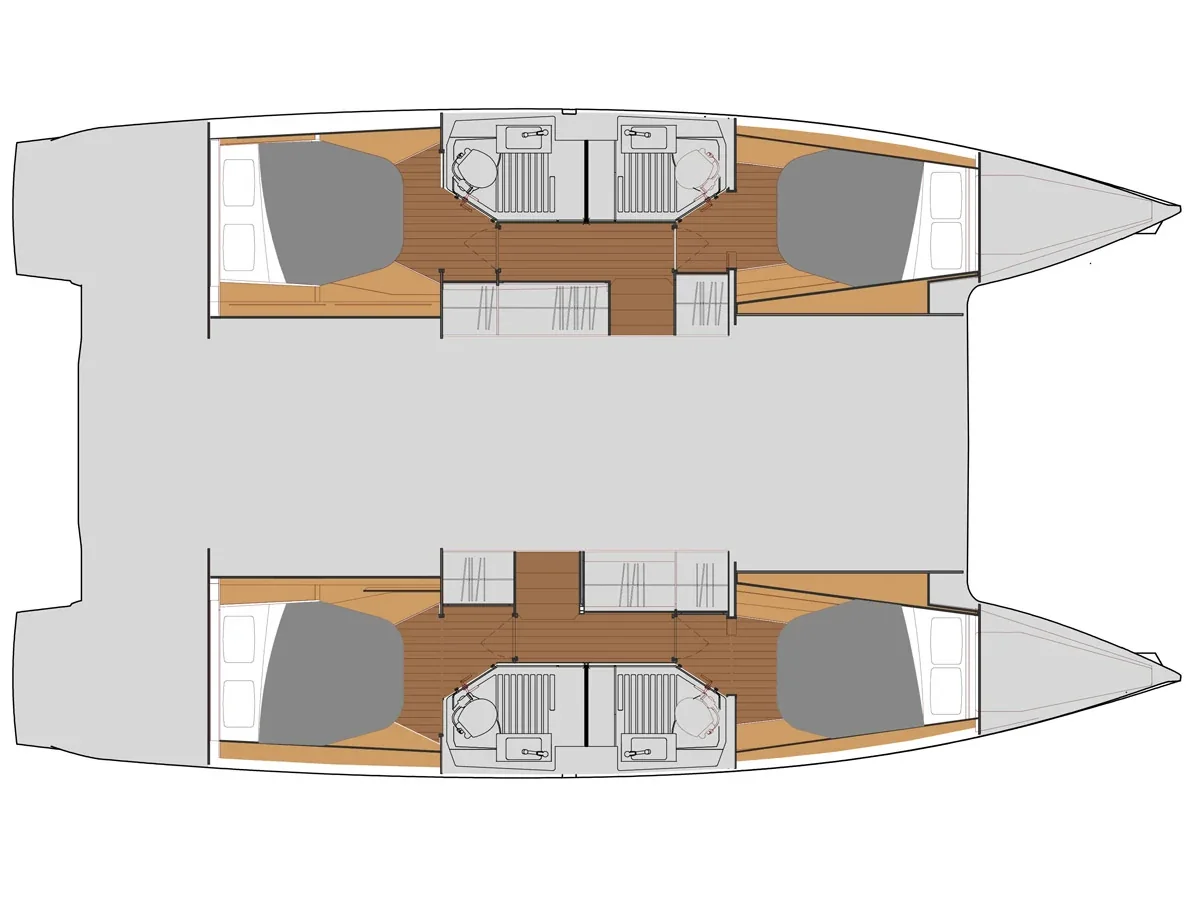 Grundriss der Yacht FOUNTAINE PAJOT Astrea 42 - Deutz