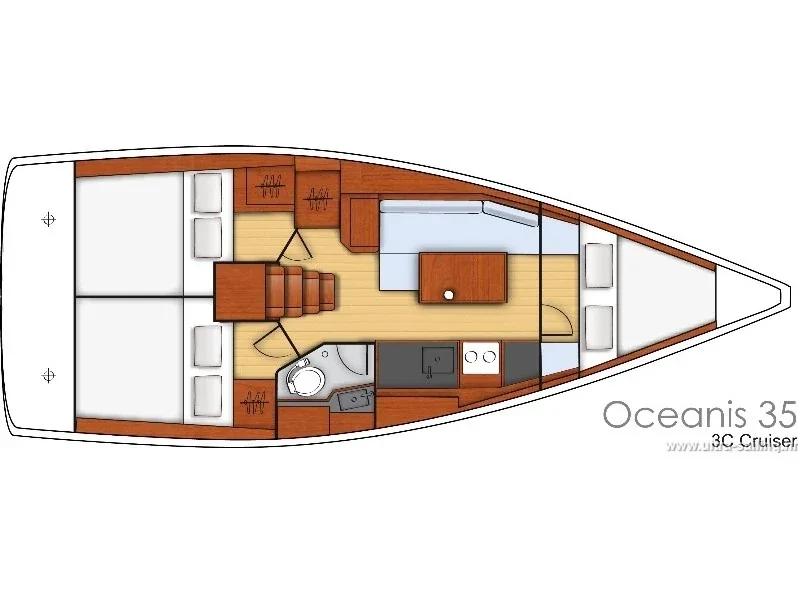 Grundriss der Yacht BENETEAU Oceanis 35.1 - Bela