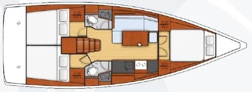 Grundriss der Yacht BENETEAU Oceanis 38.1 - Majano