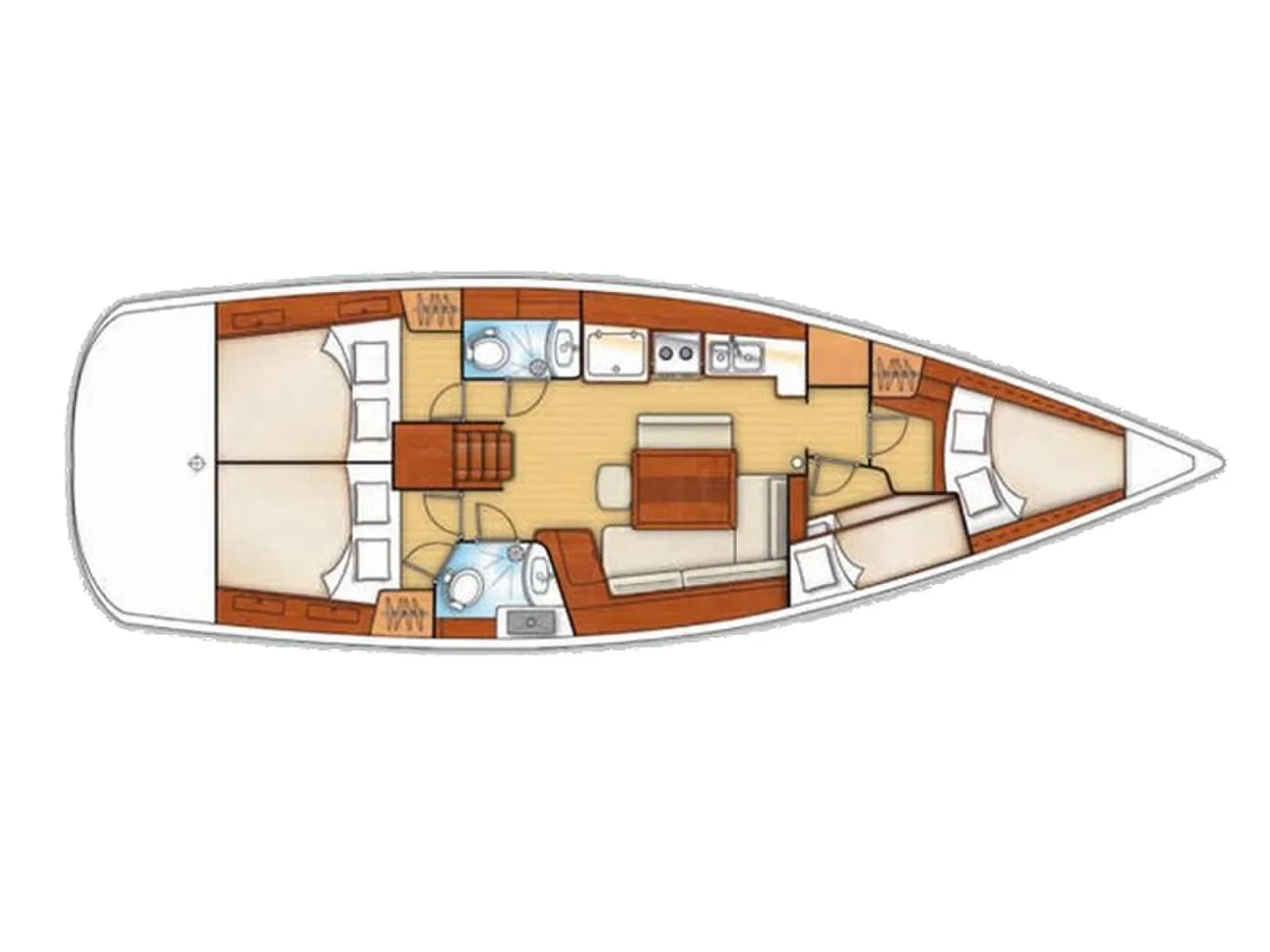 Grundriss der Yacht BENETEAU Oceanis 43 - Magnolia