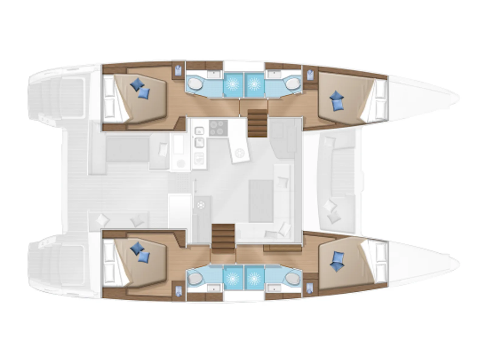Grundriss der Yacht LAGOON 450 F - Annie
