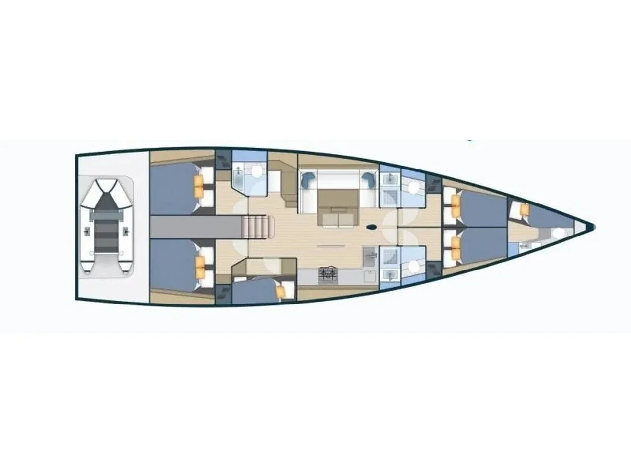 Grundriss der Yacht MORE 55 - Solid White