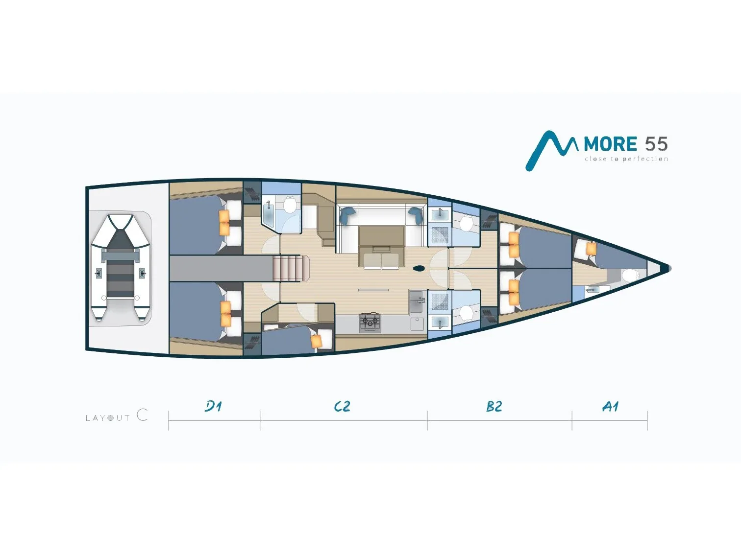 Grundriss der Yacht MORE 55 - More Amore