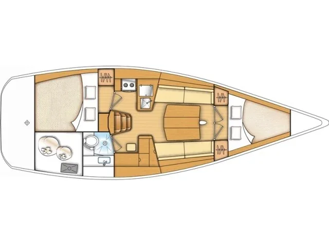 Grundriss der Yacht BENETEAU First 35 - Virgo