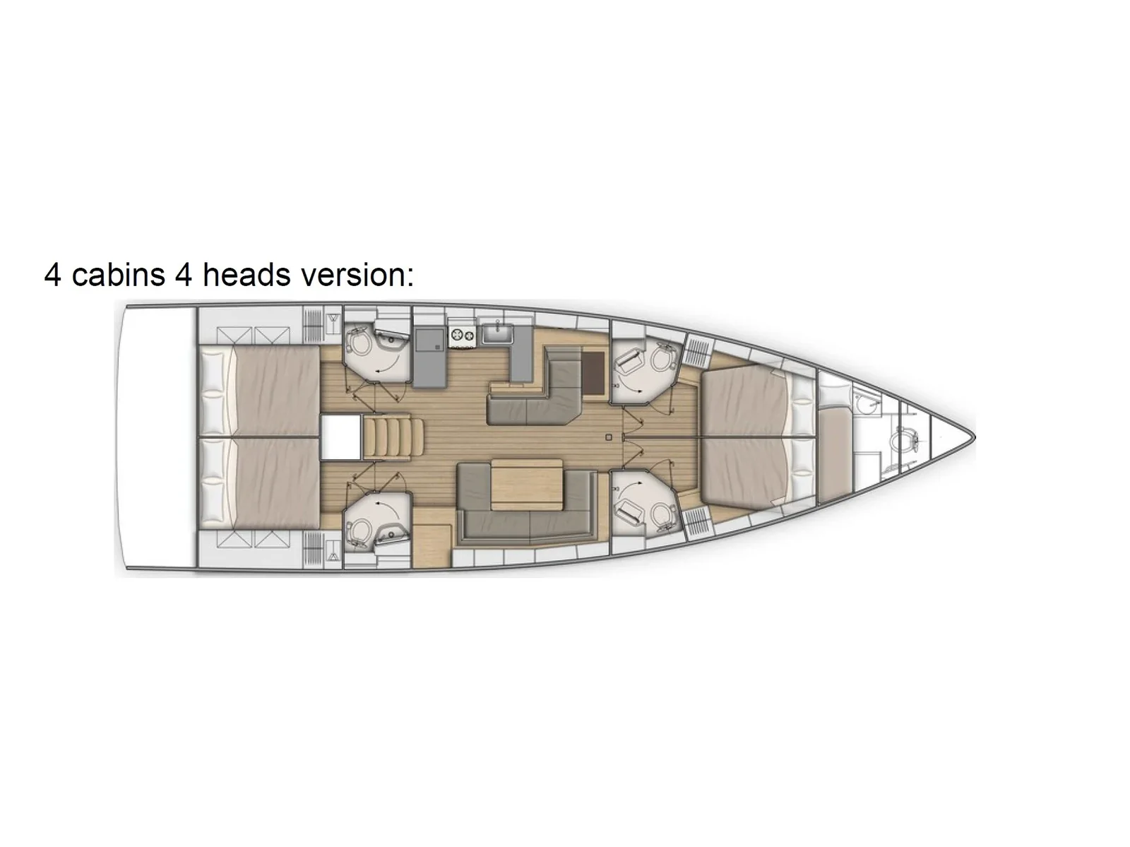 Grundriss der Yacht BENETEAU Oceanis 51.1 - Pisces