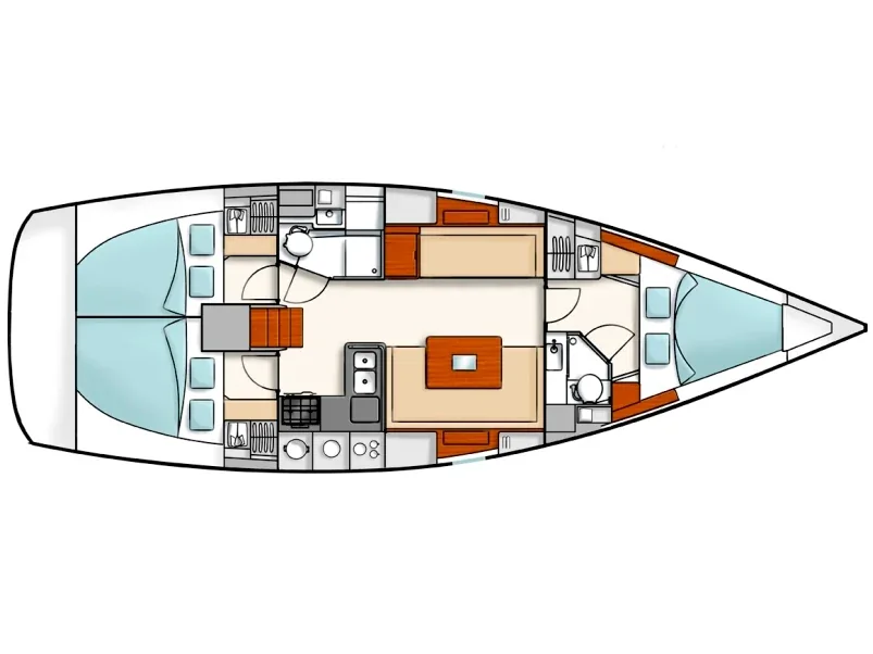 Grundriss der Yacht HANSE 400 - Mara