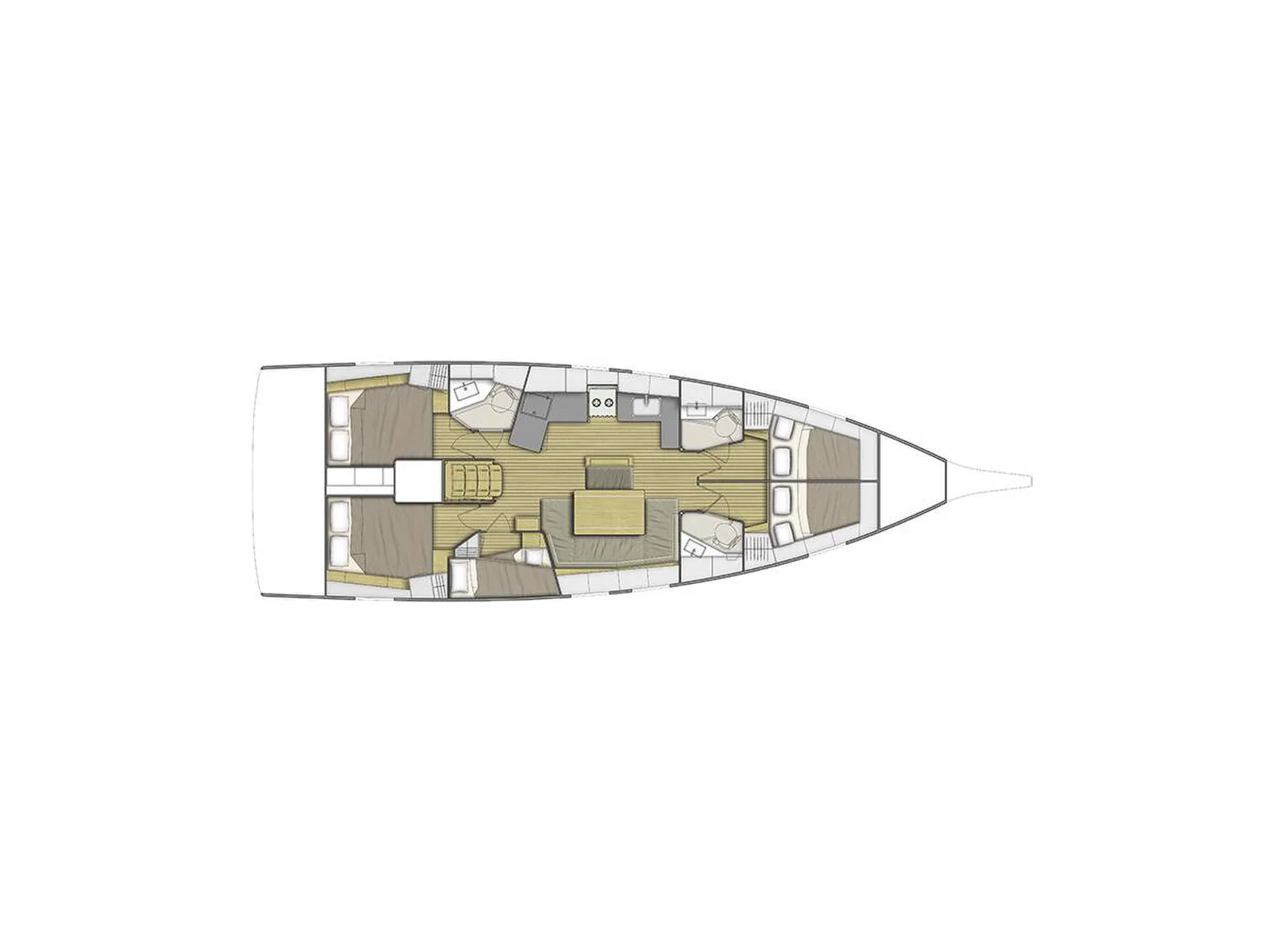 Grundriss der Yacht BENETEAU Oceanis 46.1 - All of you