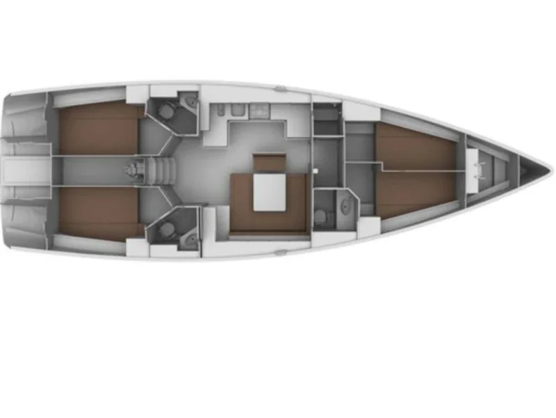 Grundriss der Yacht BAVARIA Cruiser 45 - Midas