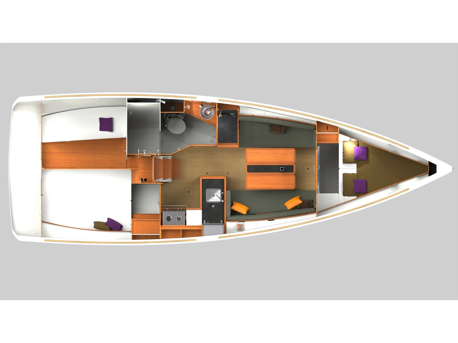 Grundriss der Yacht JEANNEAU Sun Odyssey 349 - Dorina