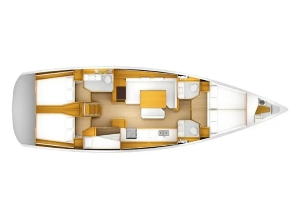Grundriss der Yacht JEANNEAU Sun Odyssey 519 - Aquaholic