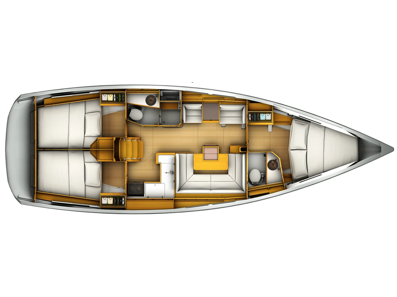 Grundriss der Yacht JEANNEAU Sunsail 41.1 - Sun Odyssey 409