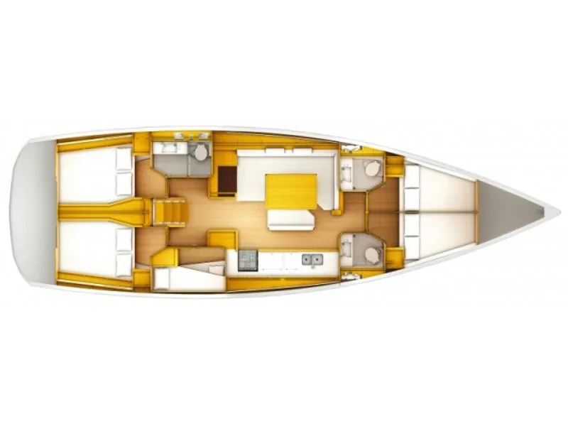 Grundriss der Yacht JEANNEAU Sun Odyssey 519 - Alboran Champagne