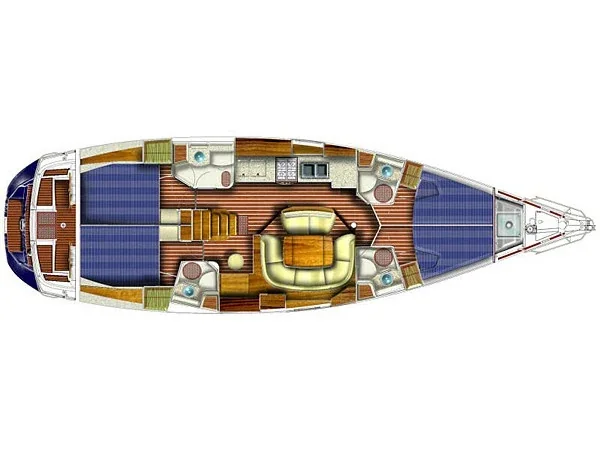 Grundriss der Yacht JEANNEAU Sun Odyssey 49 - Živa
