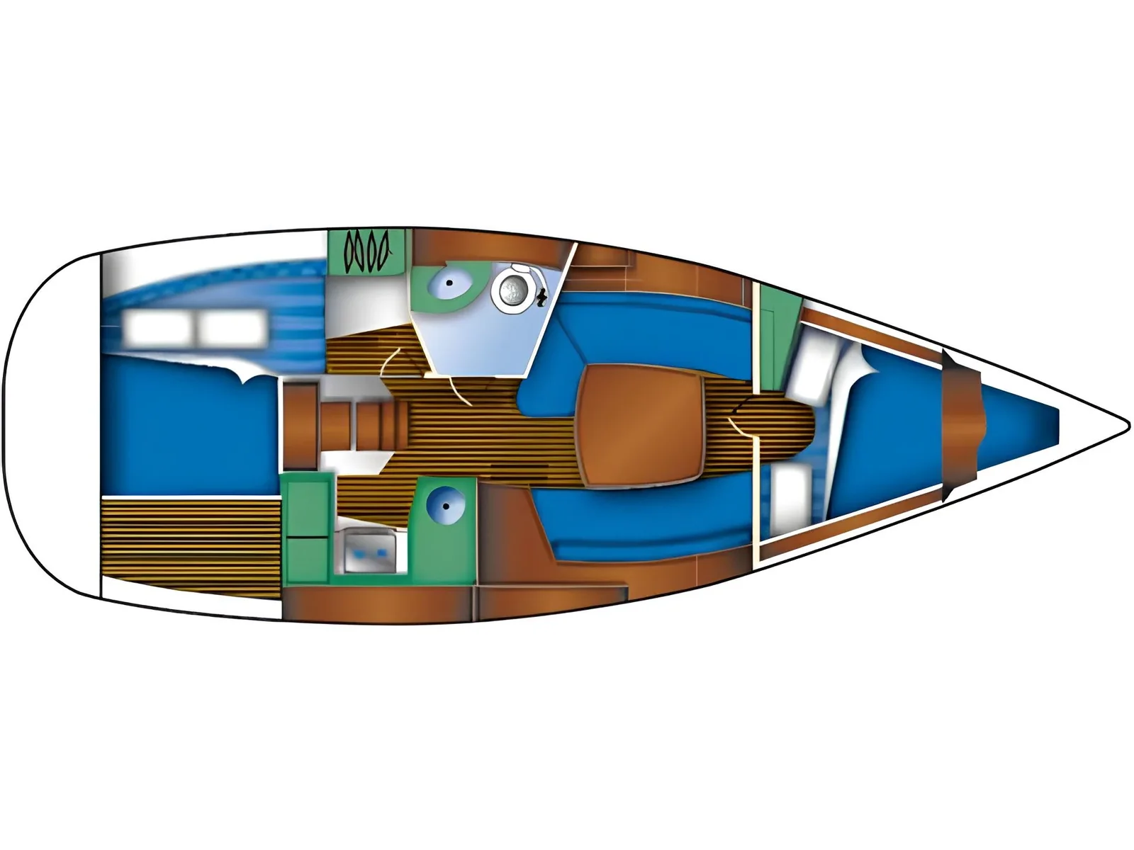 Grundriss der Yacht BENETEAU Oceanis 323 - Zippy