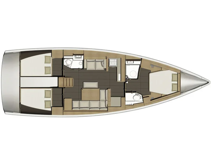 Grundriss der Yacht DUFOUR 460 Grand Large - Malin