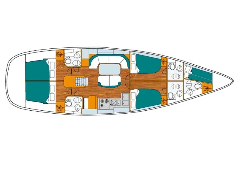 Grundriss der Yacht BENETEAU 50 - Viktoria II