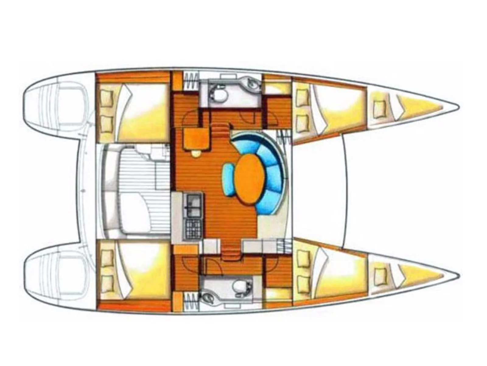 Grundriss der Yacht LAGOON 380 - Maestro