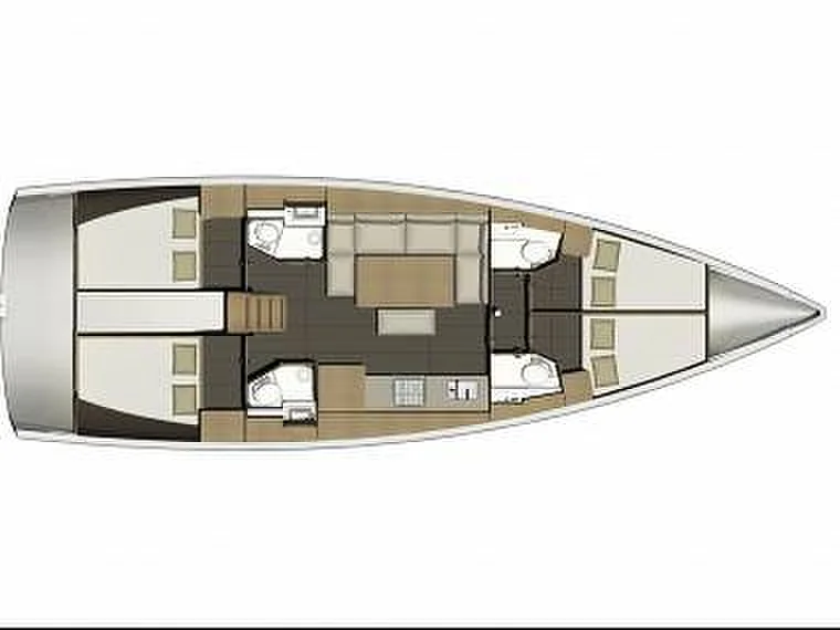 Grundriss der Yacht DUFOUR 460 Grand Large - Neptune Planet