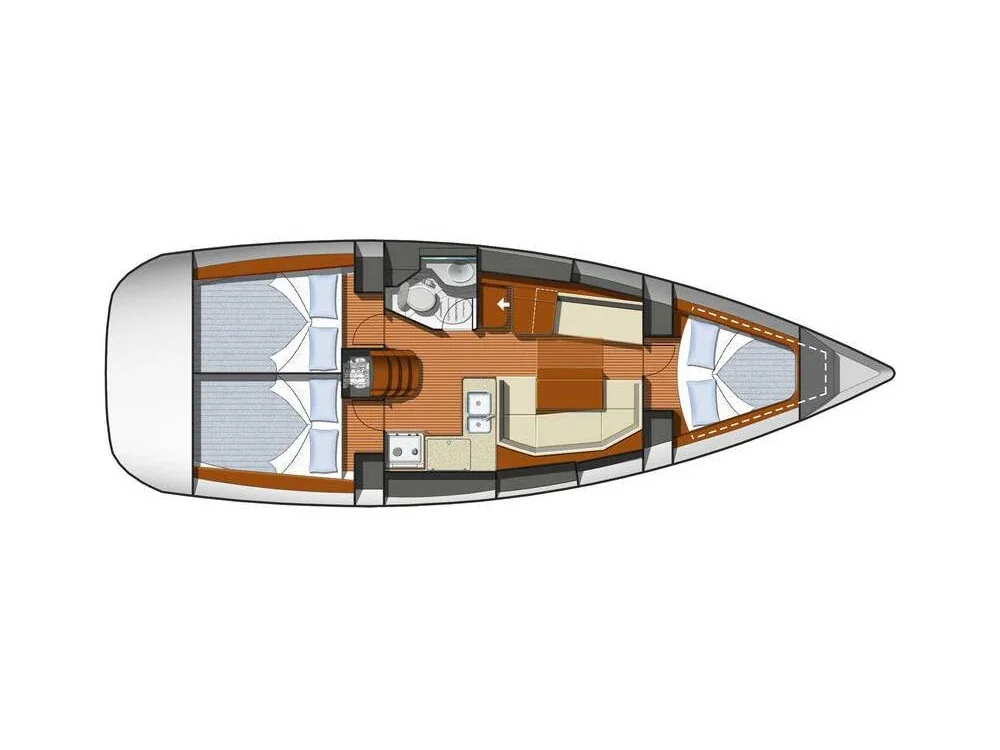 Grundriss der Yacht JEANNEAU Sun Odyssey 36i - Catrina