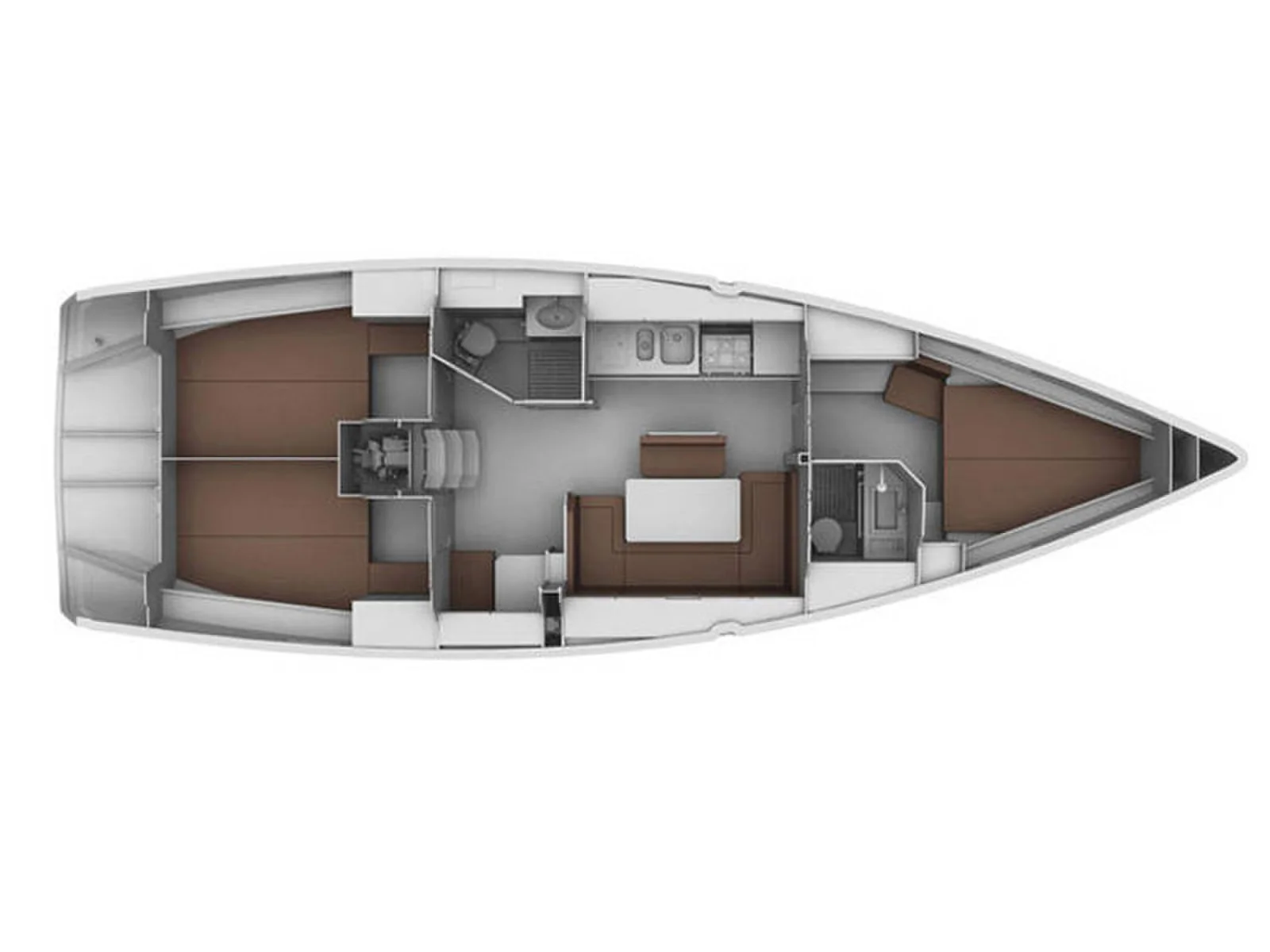 Grundriss der Yacht BAVARIA Cruiser 40 - Toskana