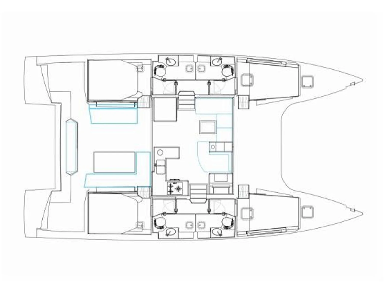 Grundriss der Yacht NAUTITECH 46 Fly - Harmony Planet