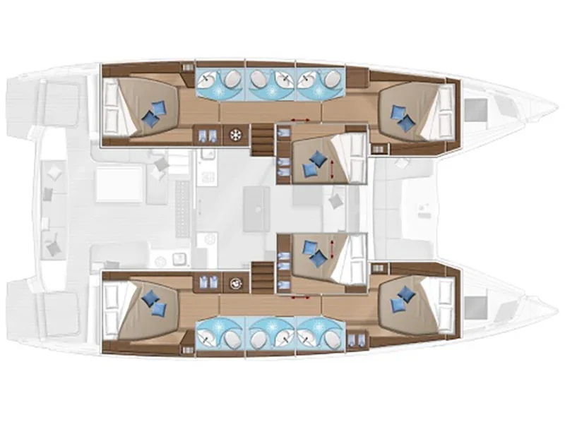 Grundriss der Yacht LAGOON 50 - Ioli