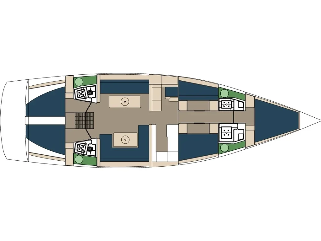 Grundriss der Yacht D & D Yachts 54.2 - Brombonero