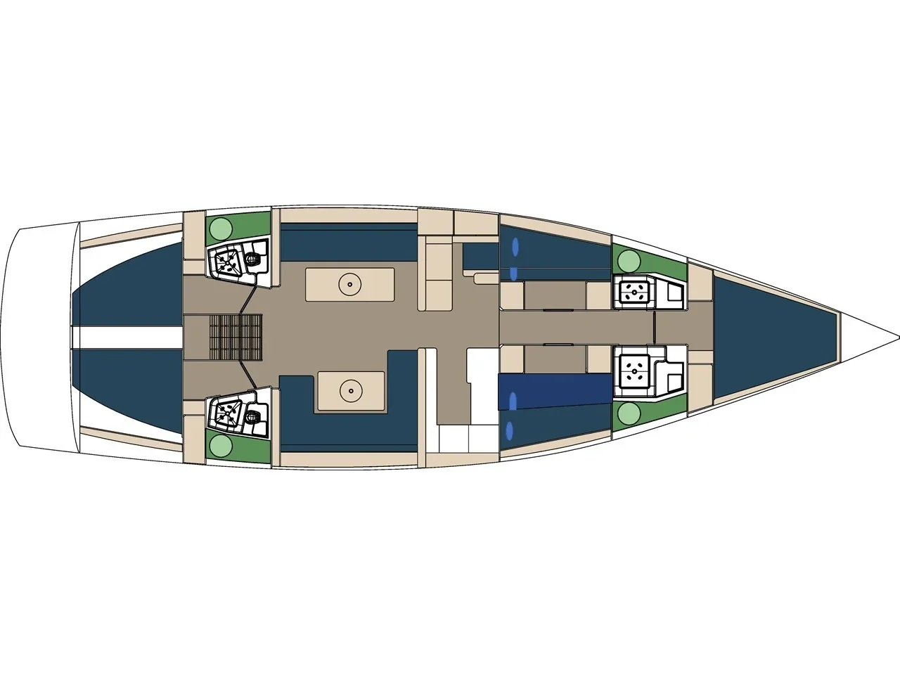 Grundriss der Yacht D & D Yachts 54.2 - Sunshower