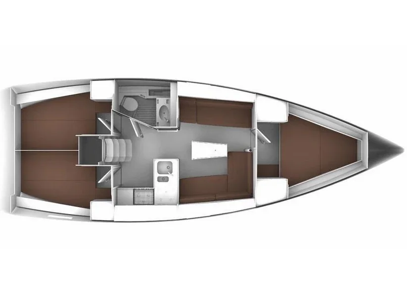 Grundriss der Yacht BAVARIA Cruiser 37 - Matija