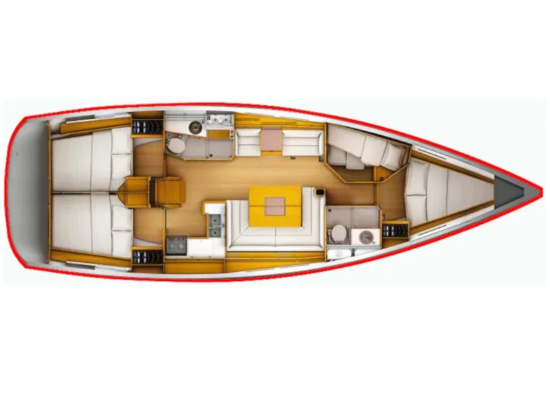 Grundriss der Yacht JEANNEAU Sun Odyssey 449 - Birbona