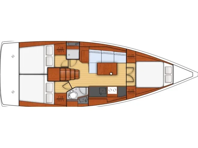 Grundriss der Yacht BENETEAU Oceanis 38.1 - Lisboa