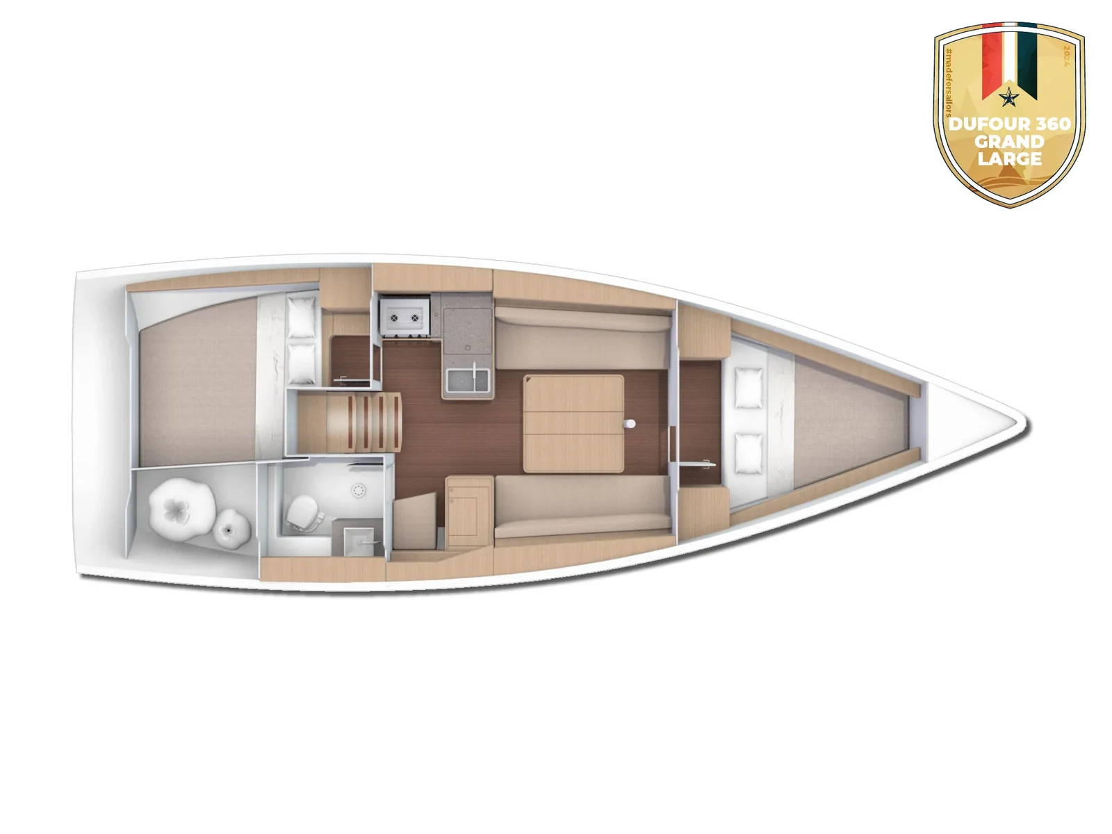 Grundriss der Yacht DUFOUR 360 Grand Large - Layla