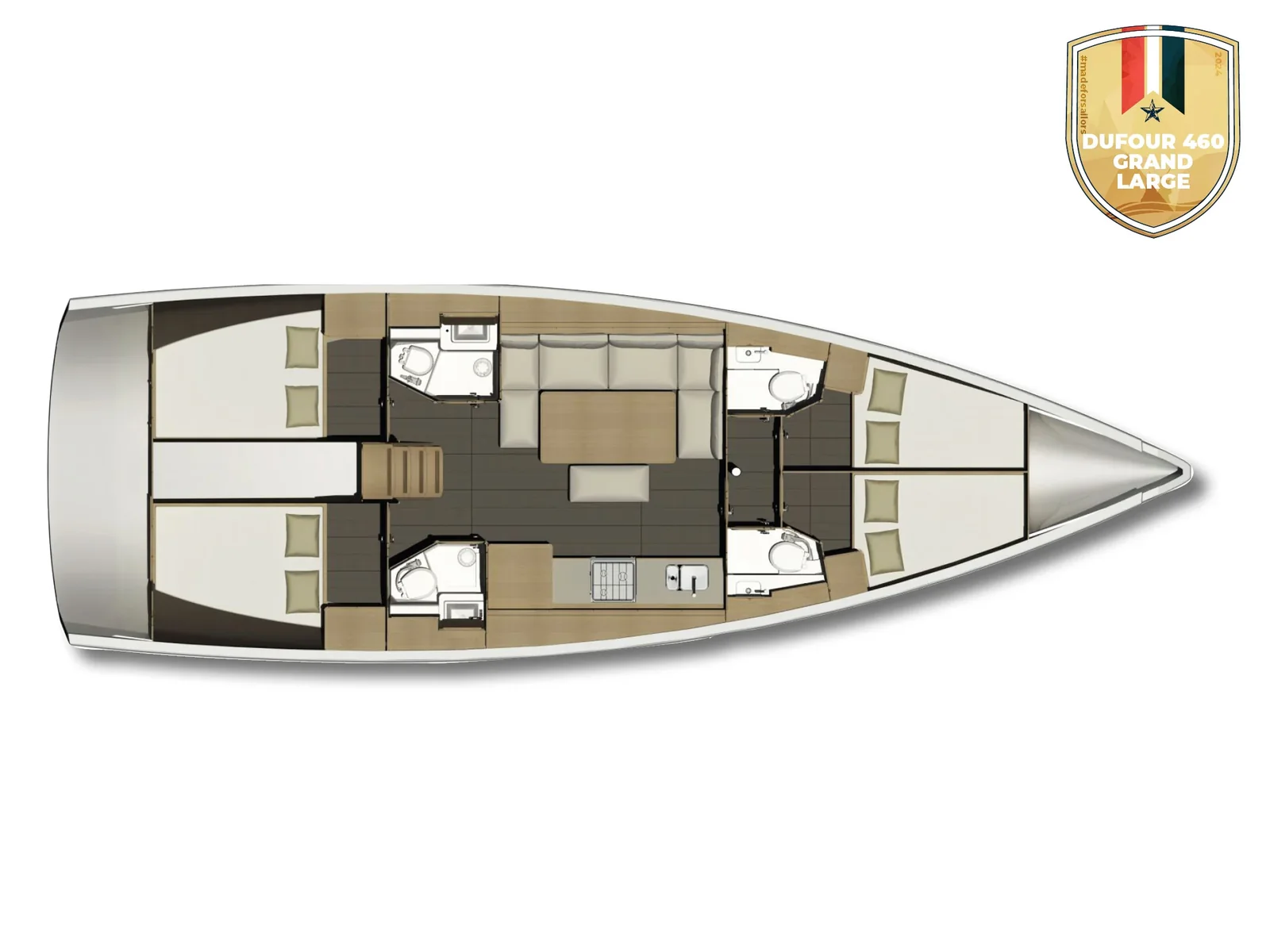 Grundriss der Yacht DUFOUR 460 Grand Large - Nadine