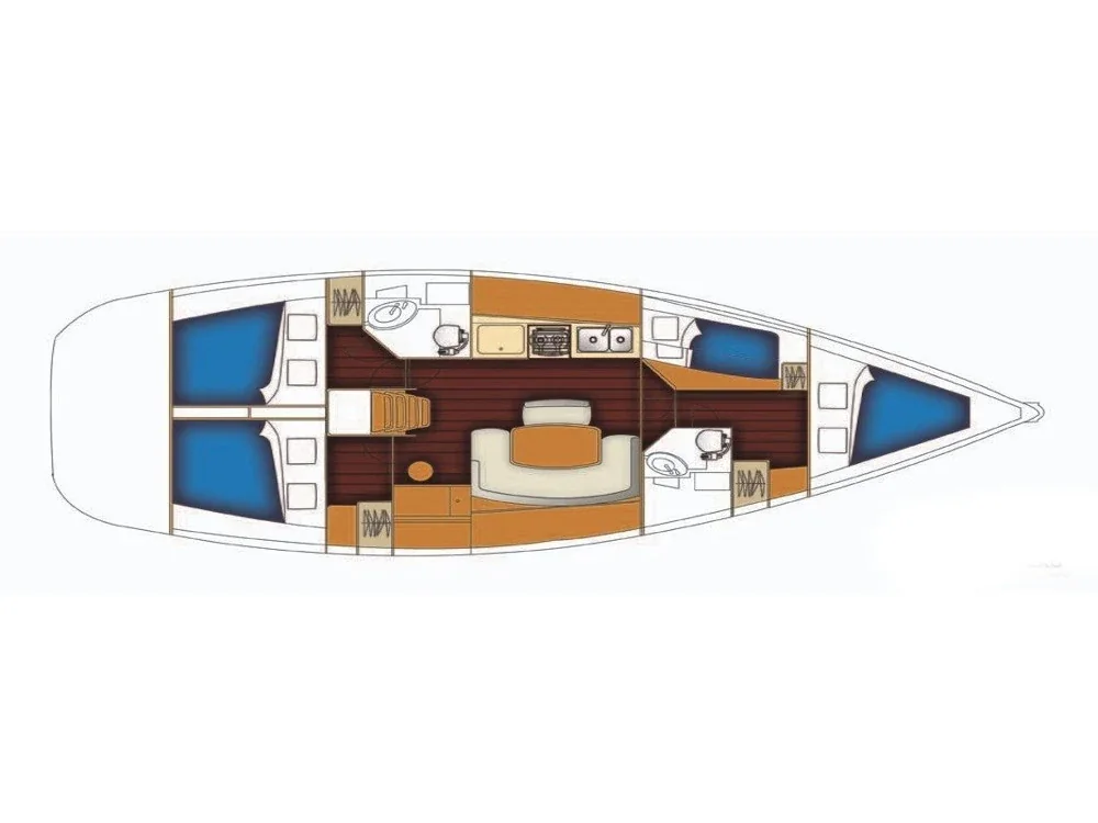 Grundriss der Yacht BENETEAU Cyclades 43.4 - La Luna