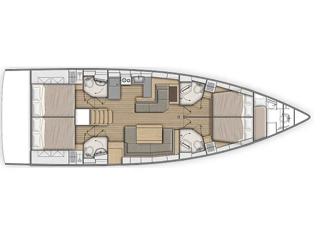 Grundriss der Yacht BENETEAU Oceanis 51.1 - Demilia Star